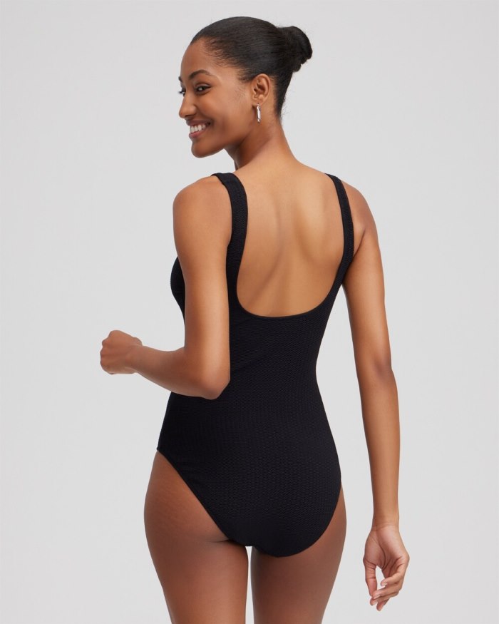 Women's Gottex Square Neck One Piece Swimsuit - Black