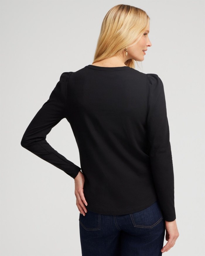 Women's Black Embellished Top - Black