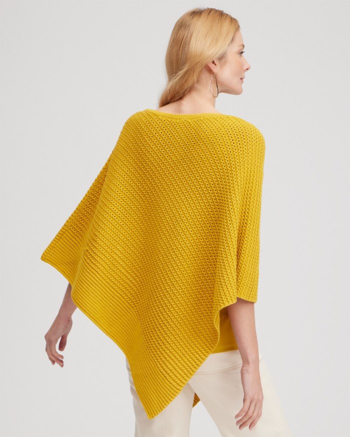 Women's Knit Triangle Poncho - Golden Hour