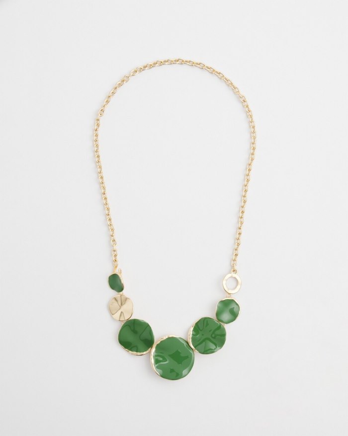 Women's Convertible Enamel Necklace - Verdant Green - Click Image to Close