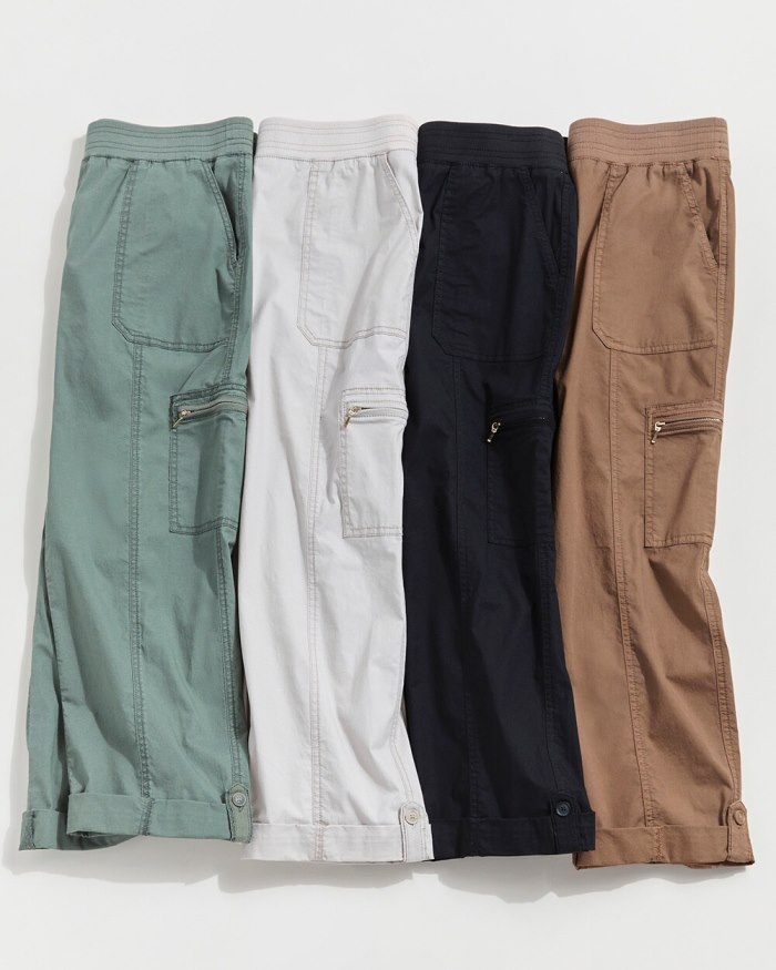 Women's Poplin Cropped Pants - Teakwood