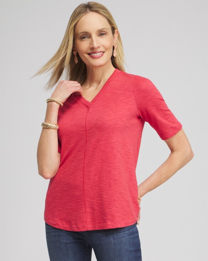 Women's Elbow Sleeve A-line Tee - Ginger Rose