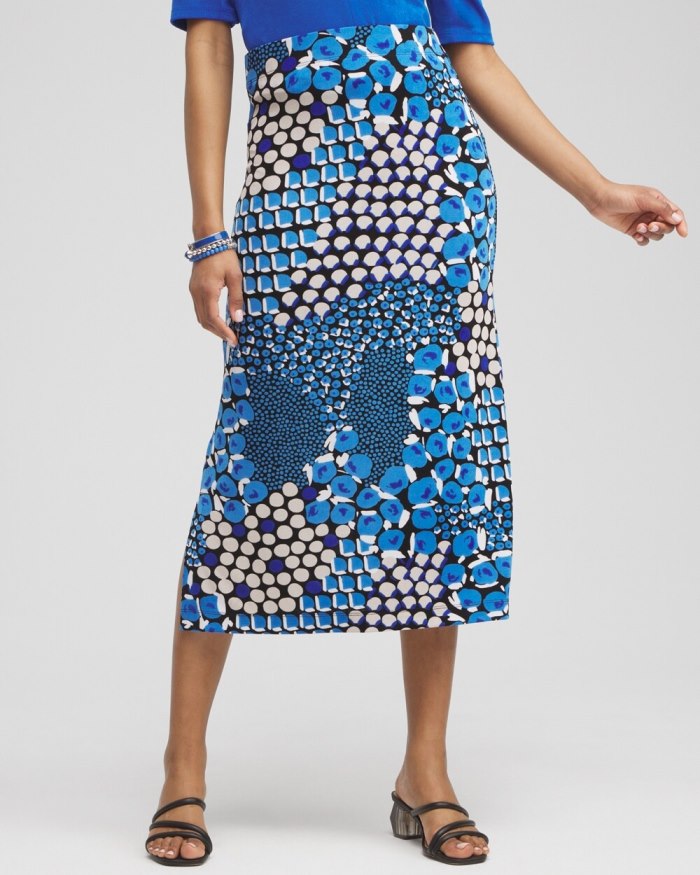 Women's Travelers Mixed Dots Midi Skirt - Intense Azure