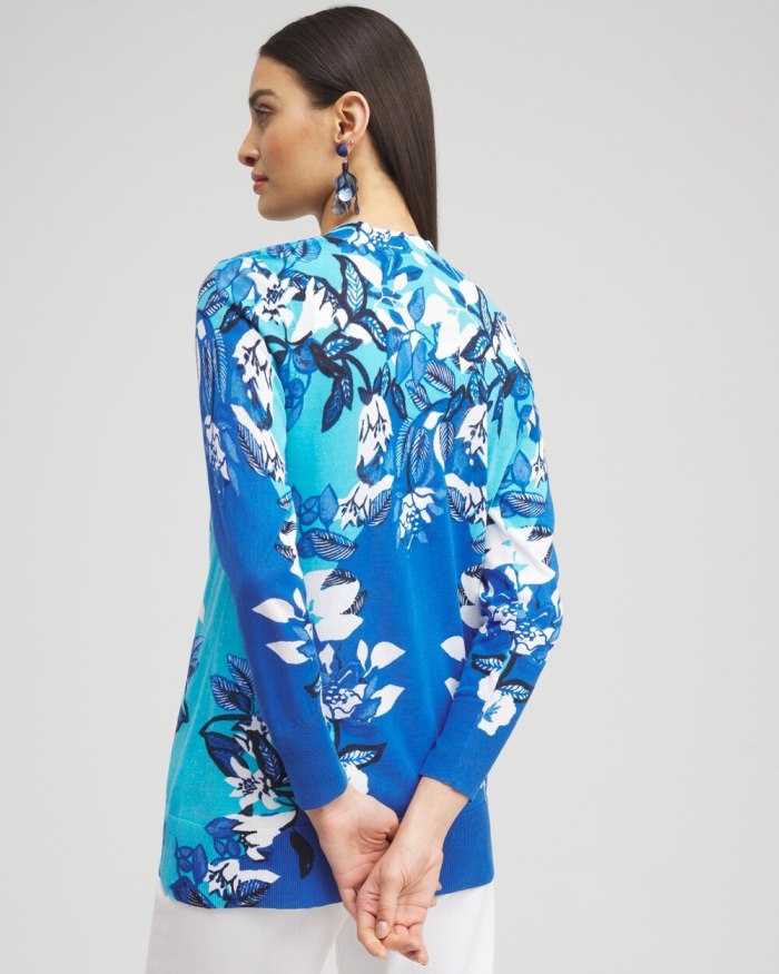 Women's Summer Romance Floral Cardigan - Intense Azure