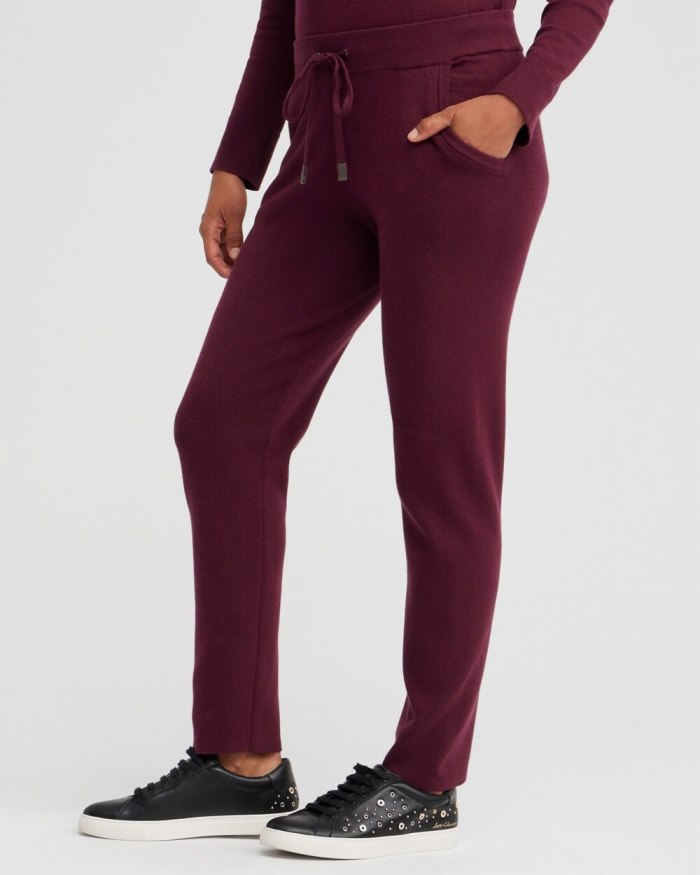 Women's Zenergy Luxe Cashmere Blend Ankle Pants - Deep Merlot