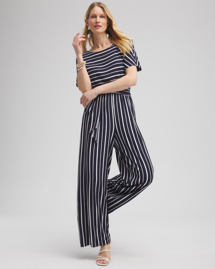 Women's Dolman Stripe Jumpsuit - Classic Navy