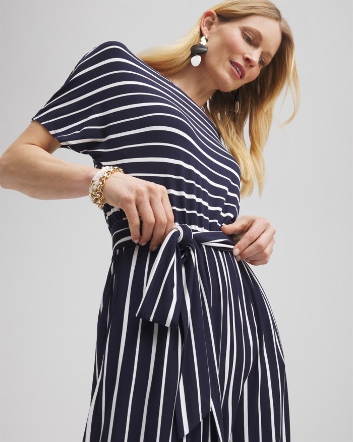 Women's Dolman Stripe Jumpsuit - Classic Navy