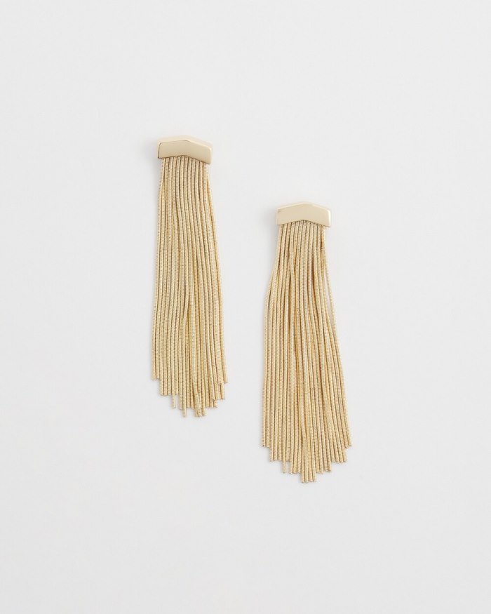 Women's Gold Tone Tassel Earrings - Gold