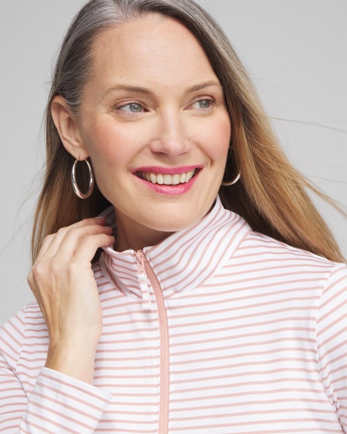 Women's Zenergy UPF Stripe Long Sleeve Top - Magenta Rose