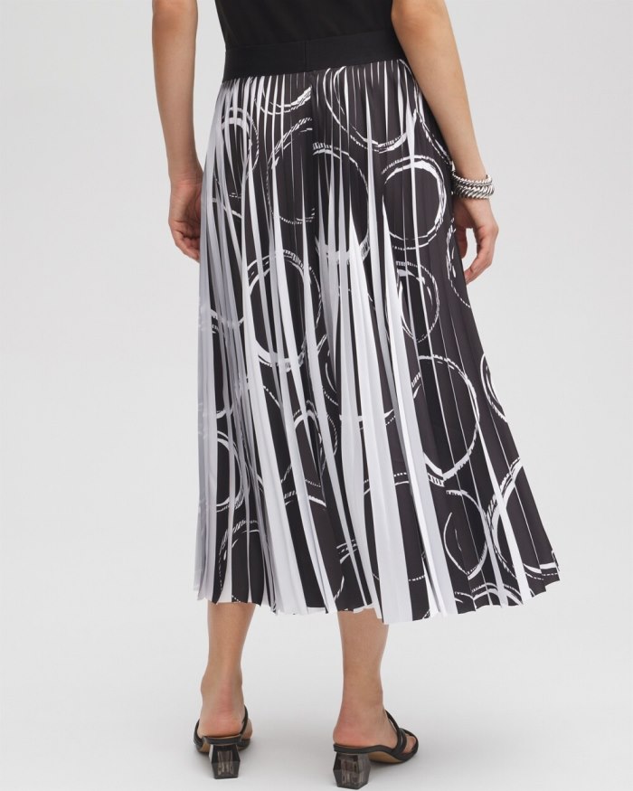 Women's Black Label Bubbles Pleated Skirt - Alabaster/Black