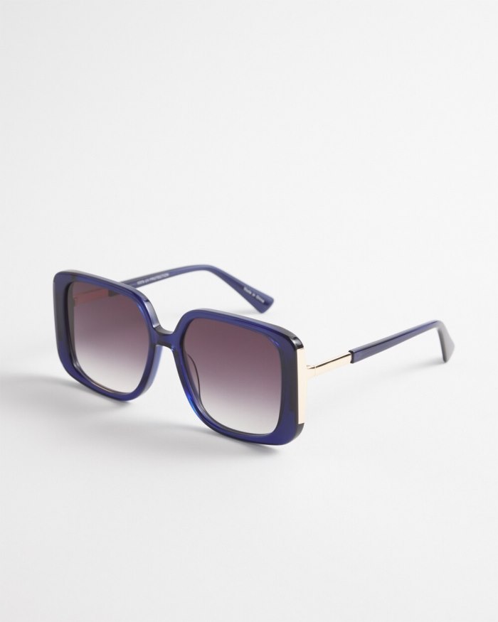 Women's Navy Square Sunglasses - Classic Navy - Click Image to Close