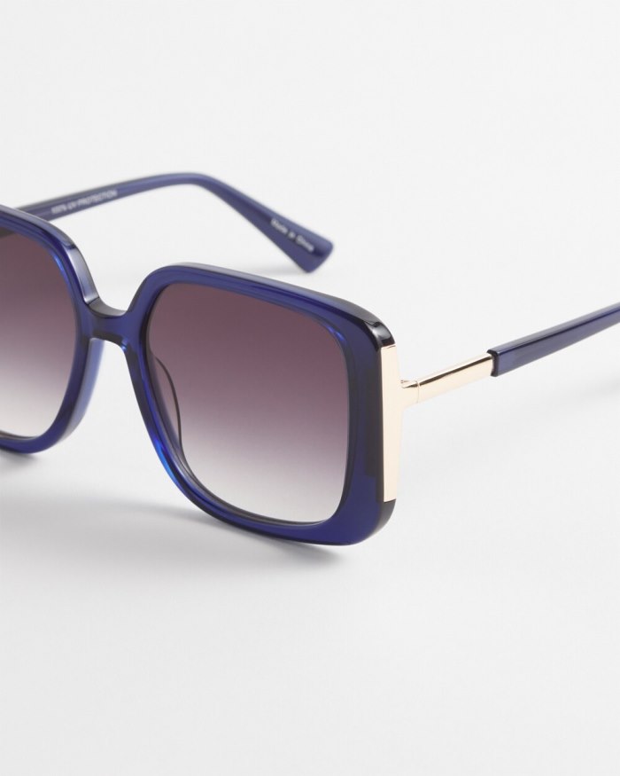 Women's Navy Square Sunglasses - Classic Navy