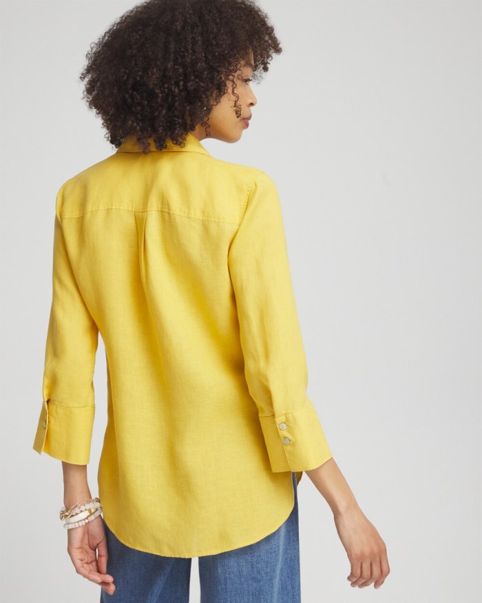 Women's No Iron 3/4 Sleeve Shirt - Sol Yellow