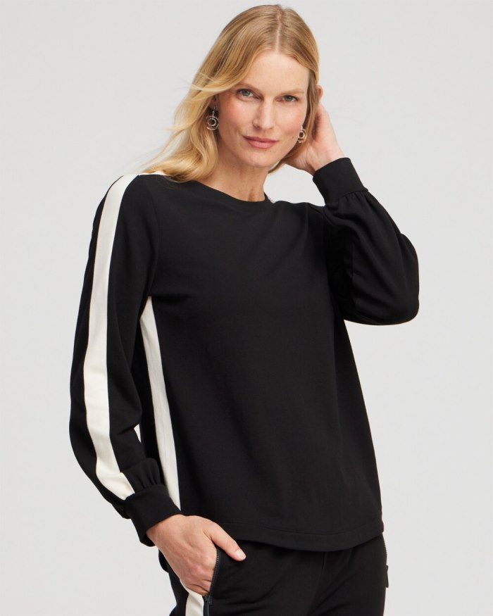 Women's Zenergy French Terry Inset Sweatshirt - Black