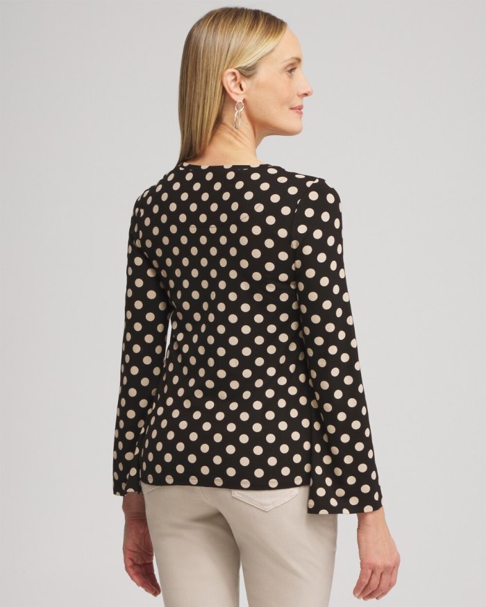 Women's Touch of Cool Polka Dot Flare Tee - Smokey Taupe