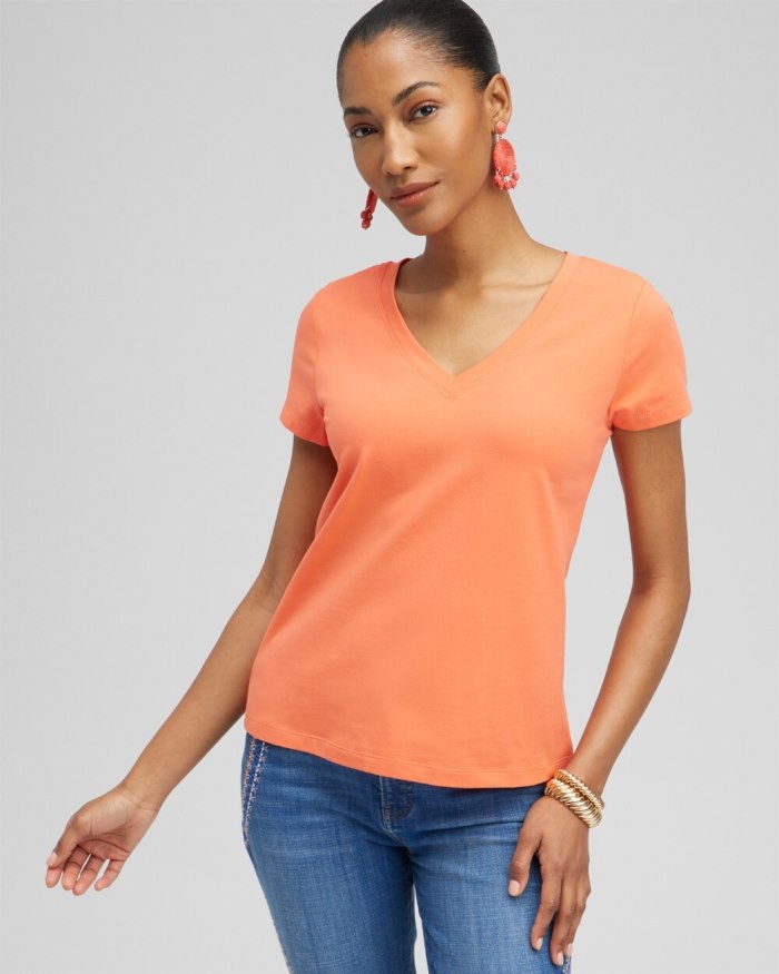 Women's V-neck Perfect Tee - Nectarine