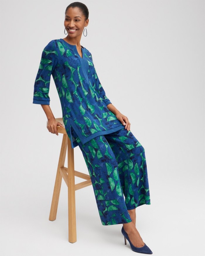 Women's Travelers Half Moon Print Kurta - Twisted Ivy