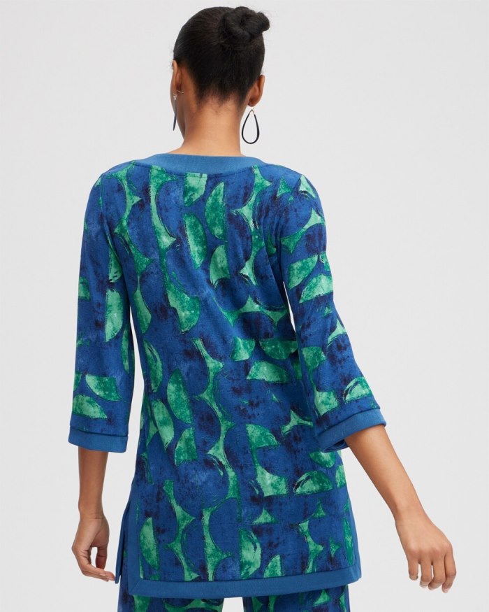 Women's Travelers Half Moon Print Kurta - Twisted Ivy