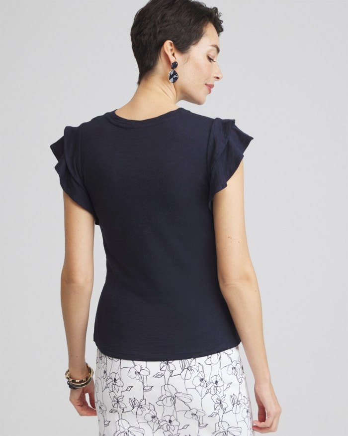 Women's Flutter Cap Sleeve Tee - Alabaster