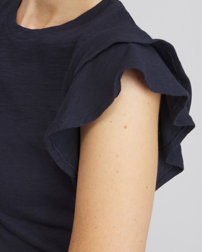 Women's Flutter Cap Sleeve Tee - Alabaster