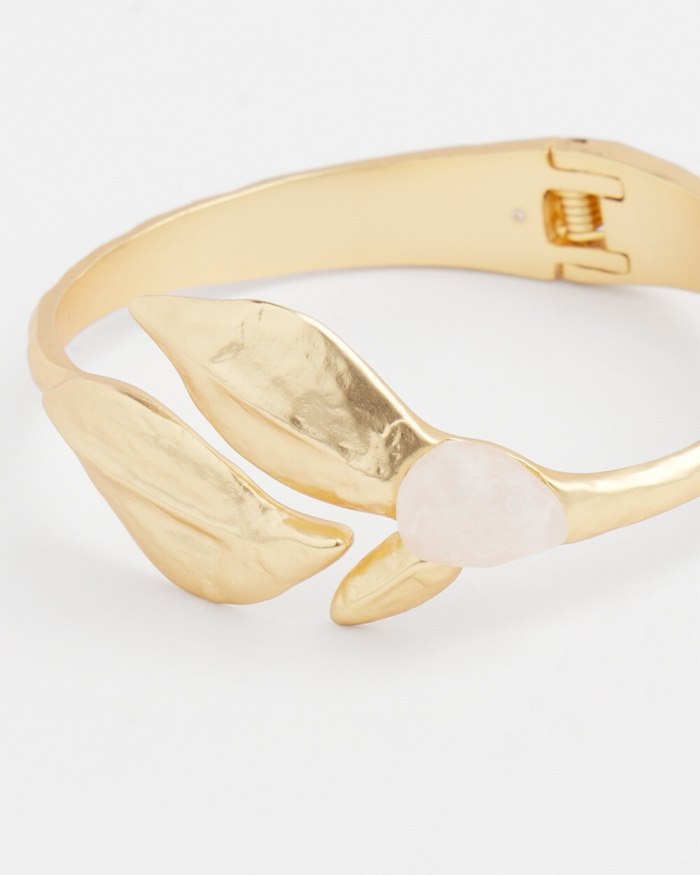 Women's Leaf Hinge Bracelet - Gold