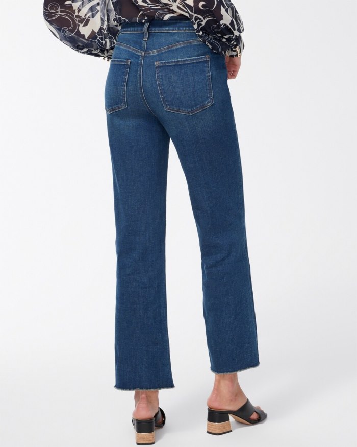 Women's High Rise Straight Leg Jeans - Stormy Seas Indigo