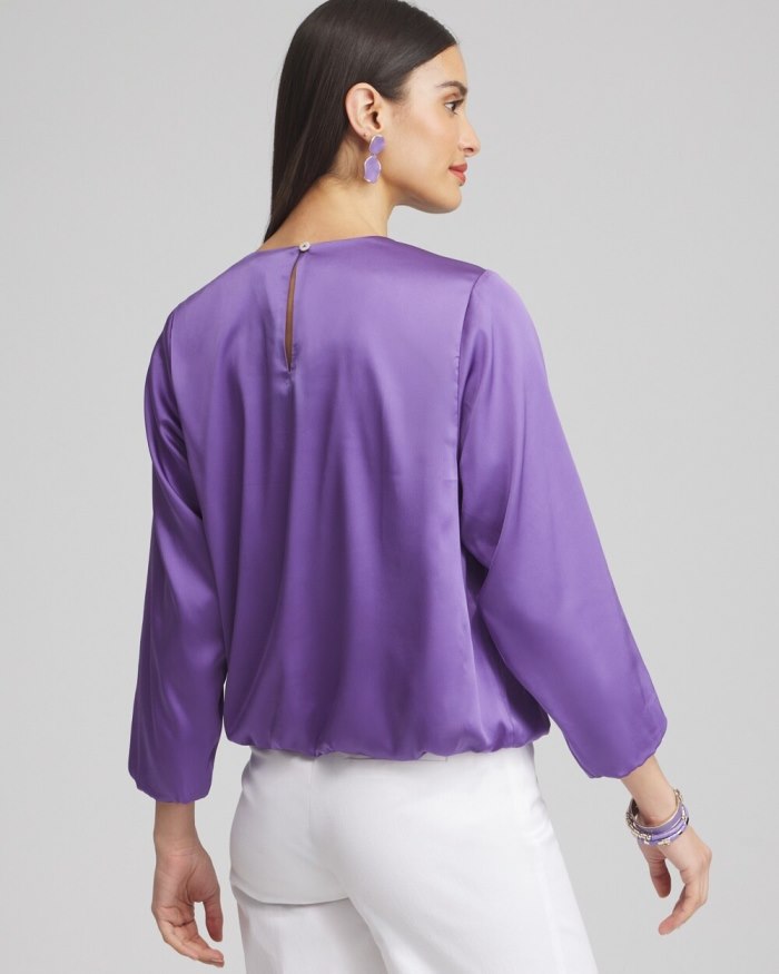 Women's Bubble Hem Top - Parisian Purple