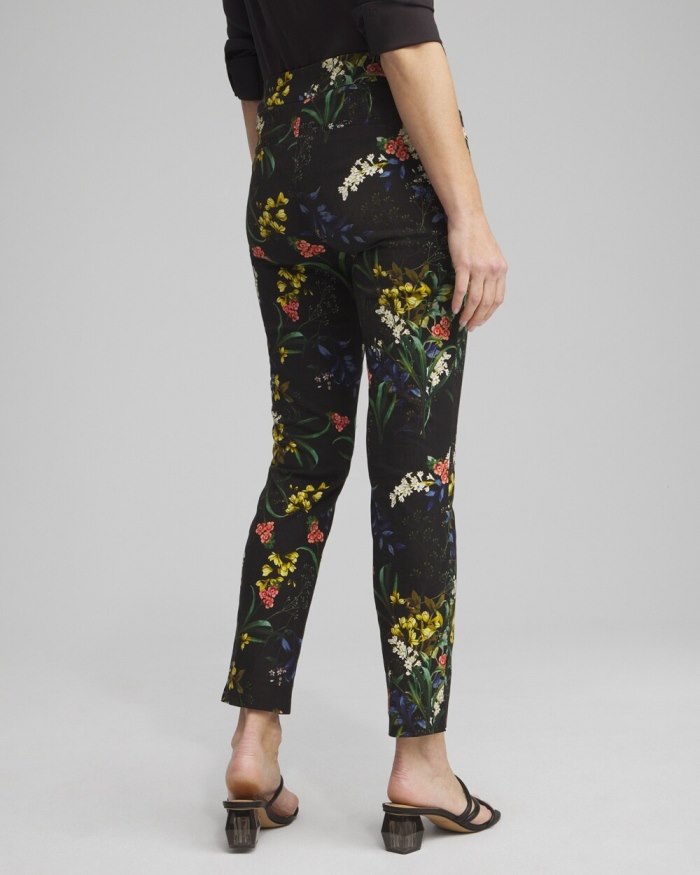 Women's Brigitte Floral Ankle Pants - Black And Green