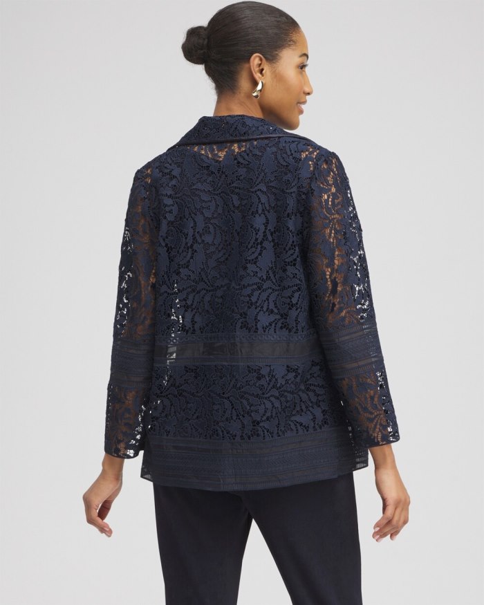 Women's Travelers Collection Lace Organza Jacket - Travelers India Ink