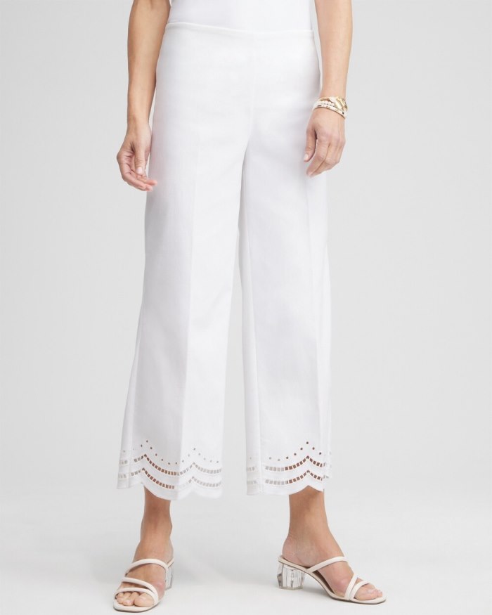 Women's Juliet Eyelet Hem Culottes - Alabaster