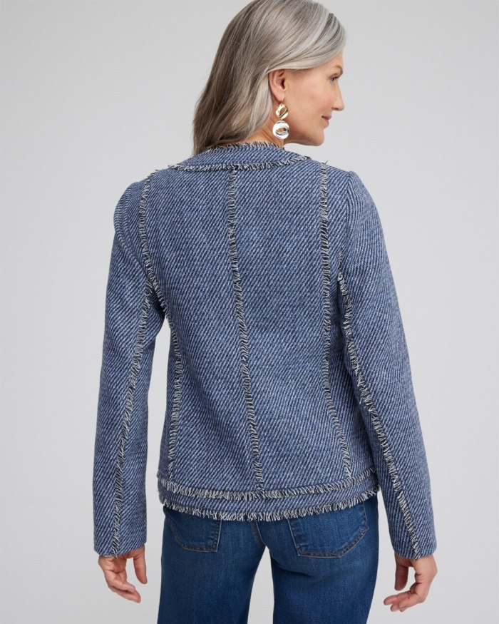 Women's Tweed Jacket - Indigo