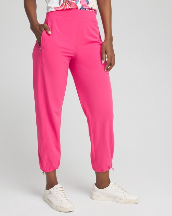 Women's Zenergy UPF Neema Bungee Cropped Pants - PINK BROMELIAD - Click Image to Close