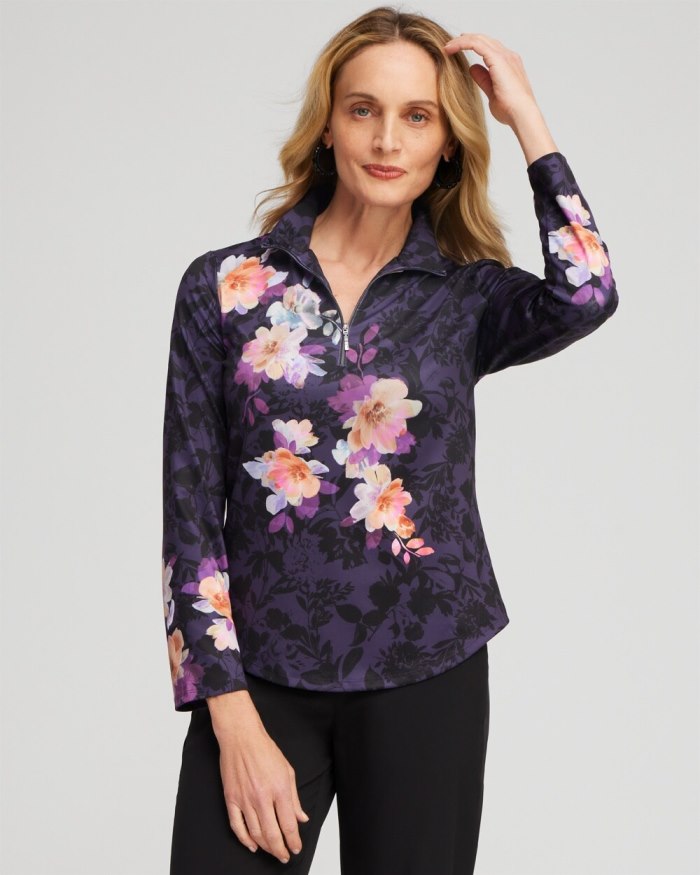 Women's Zenergy UPF Floral Long Sleeve Top - Dewberry