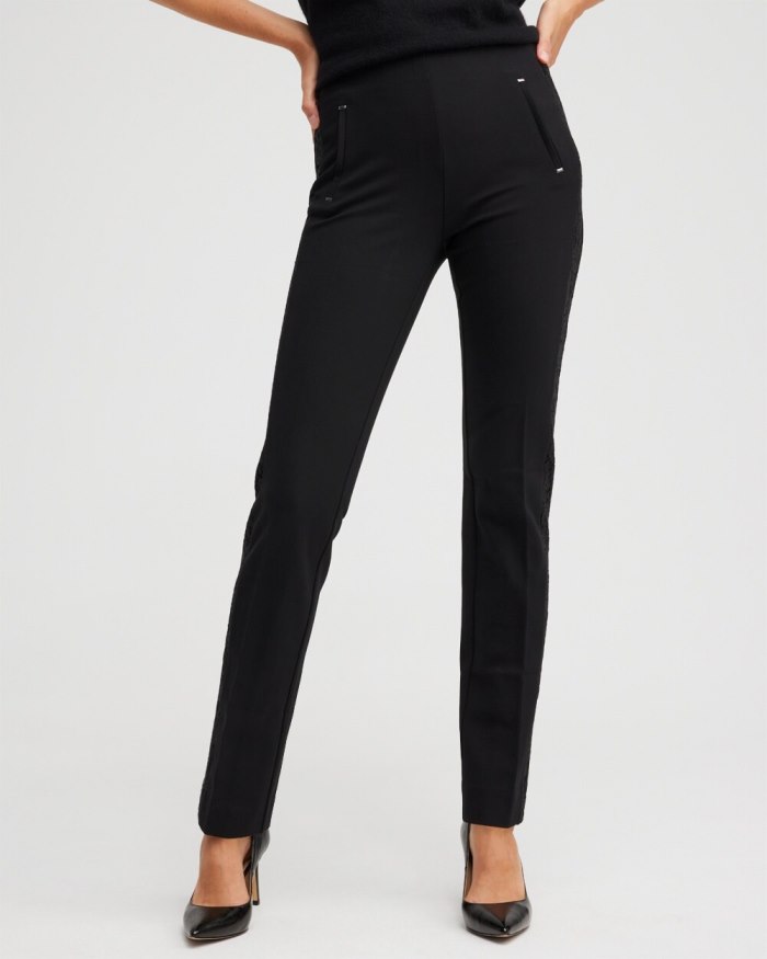 Women's Juliet Lace Seam Pants - Black