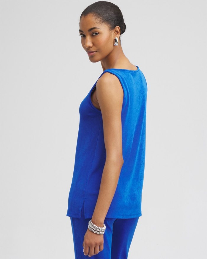 Women's Travelers Side Slit Tank - Intense Azure