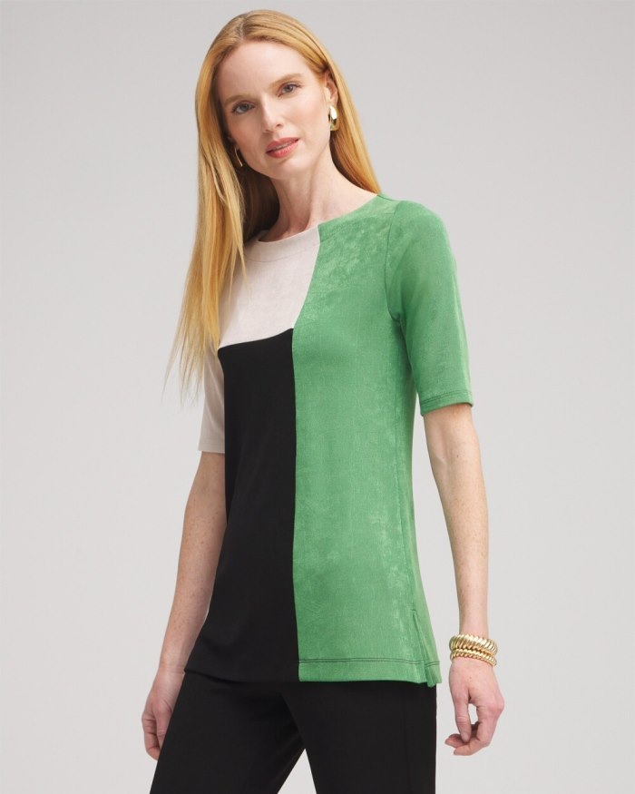 Women's Travelers Colorblock Tunic - Verdant Green