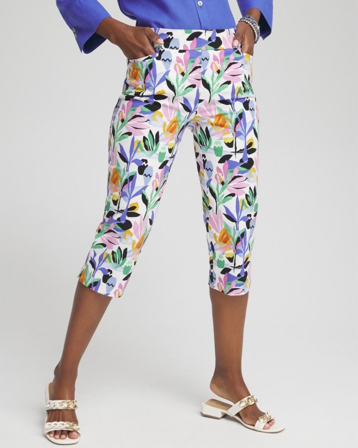 Women's Brigitte Tropical Print Capris - Alabaster