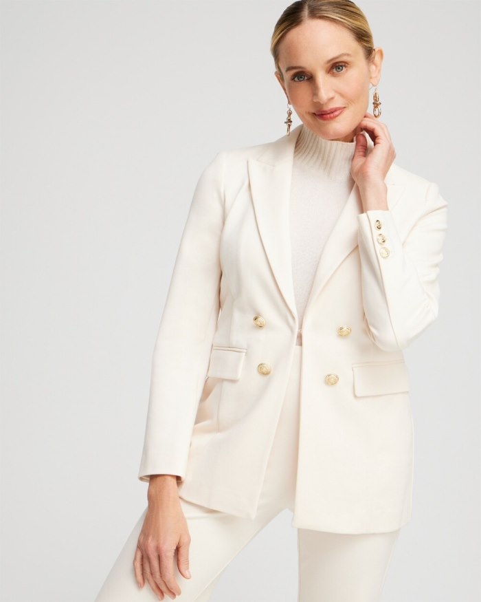 Women's Ponte Blazer - English Cream