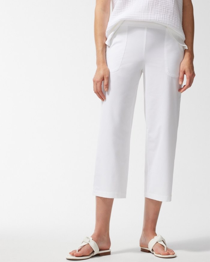 Women's Zenergy French Terry Wide Leg Crops - Alabaster