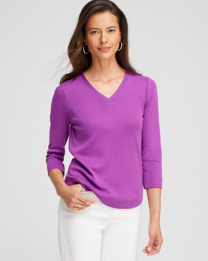 Women's 3/4 Sleeve Tee - Vivid Viola