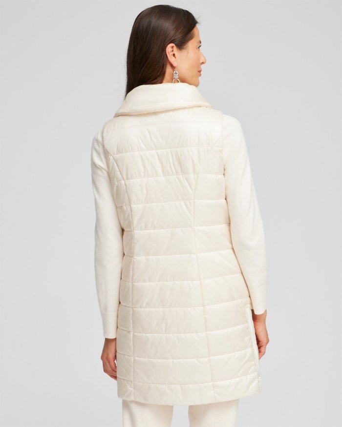 Women's Zenergy Long Quilted Vest - English Cream