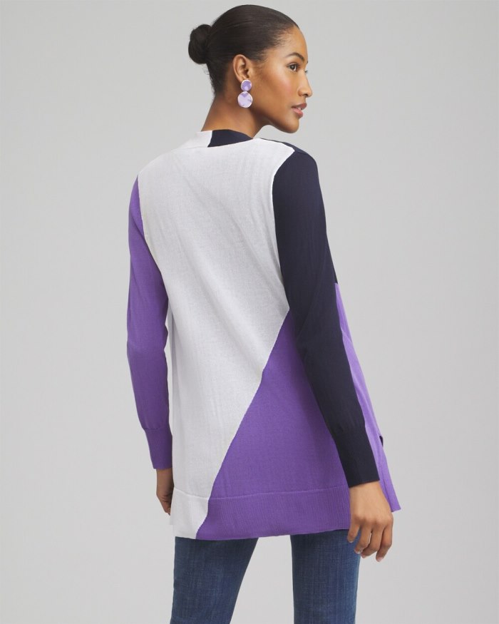 Women's Summer Romance Colorblock Cardigan - Parisian Purple