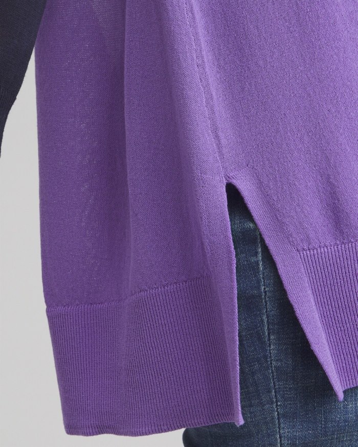 Women's Summer Romance Colorblock Cardigan - Parisian Purple