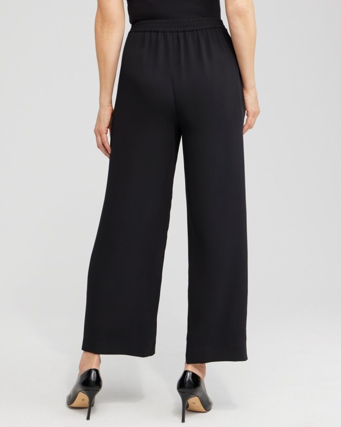 Women's Black Wide Leg Soft Pants - Classic Navy