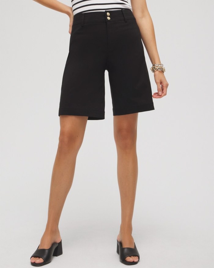 Women's Trapunto Shorts - Black - Click Image to Close