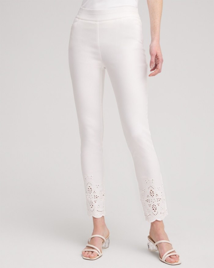 Women's Brigitte Eyelet Ankle Pants - Alabaster - Click Image to Close