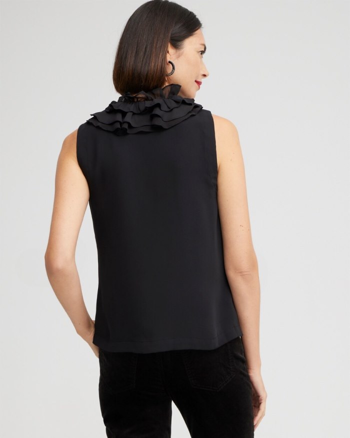 Women's Ruffle Tank - Black