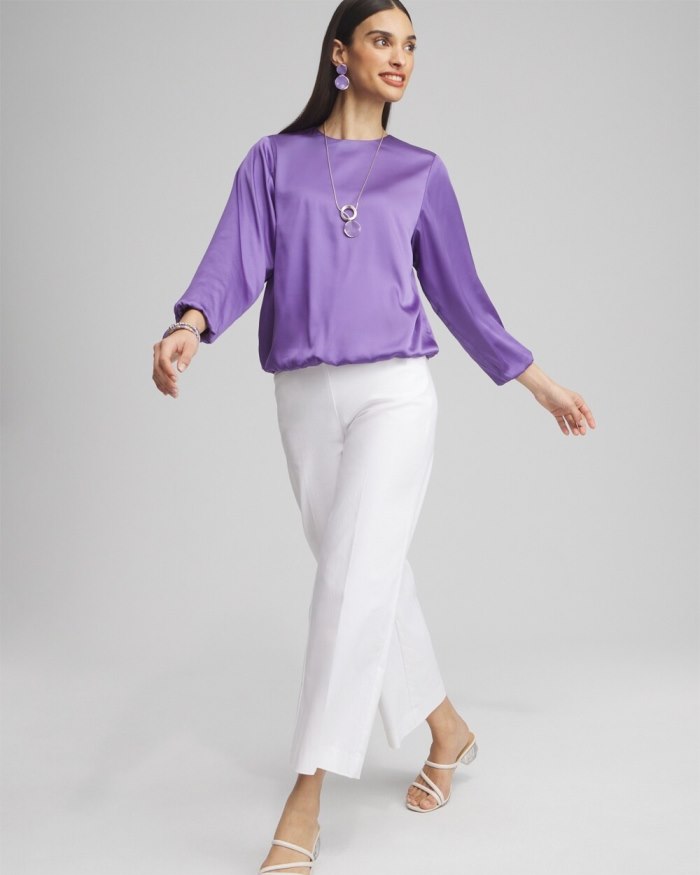 Women's Bubble Hem Top - Parisian Purple