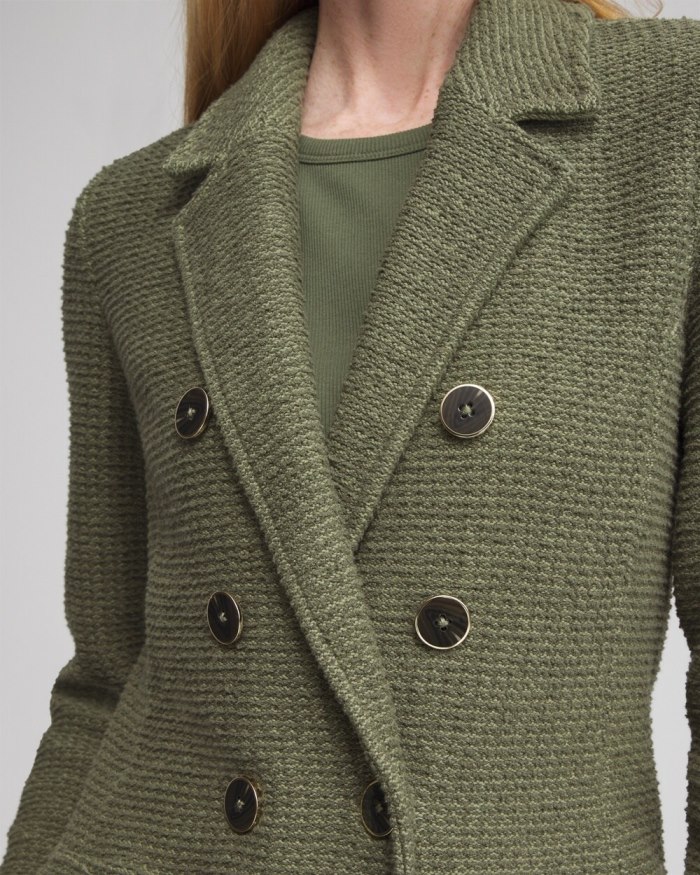 Women's Utility Blazer Cardigan - Olive