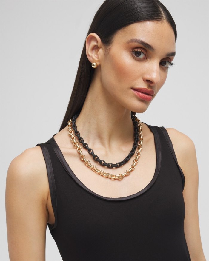 Women's MagneticMix Black Matte Necklace - Black